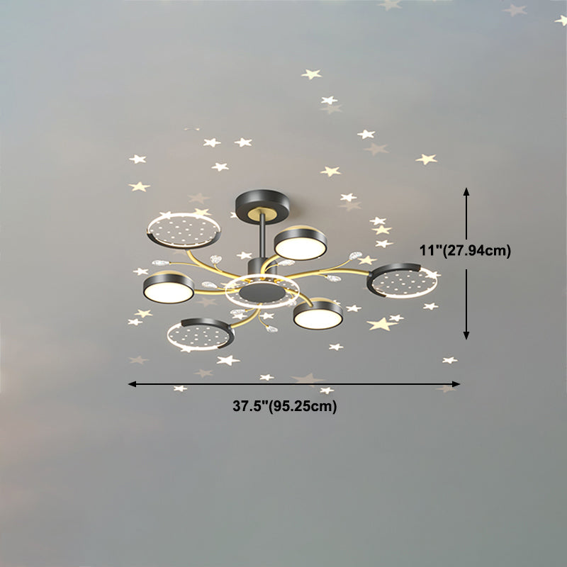 Modern Geometry Shade Metal Chandelier Lights Chandelier Lighting Fixtures in Black