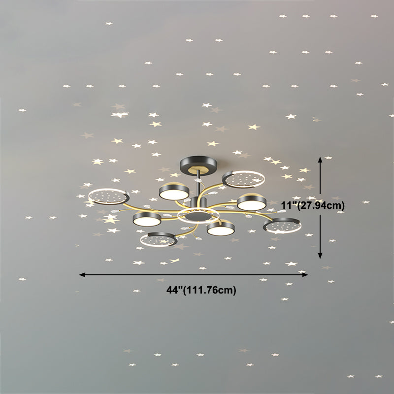 Modern Geometry Shade Metal Chandelier Lights Chandelier Lighting Fixtures in Black