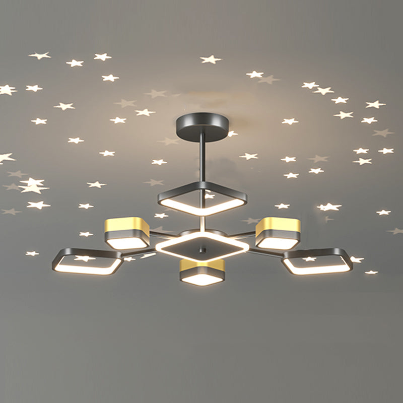 Square Shade Metal Chandelier Lights Modern Chandelier Lighting Fixtures