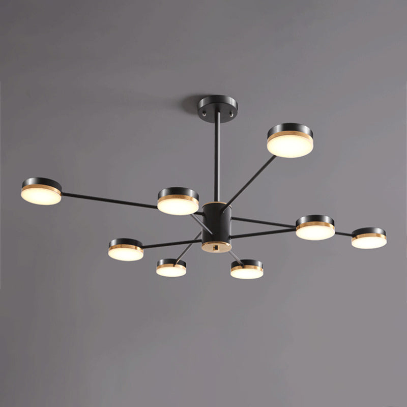 Multi Light Circular Branch Hanging Lights Modern Style Metal Hanging Lighting for Bedroom