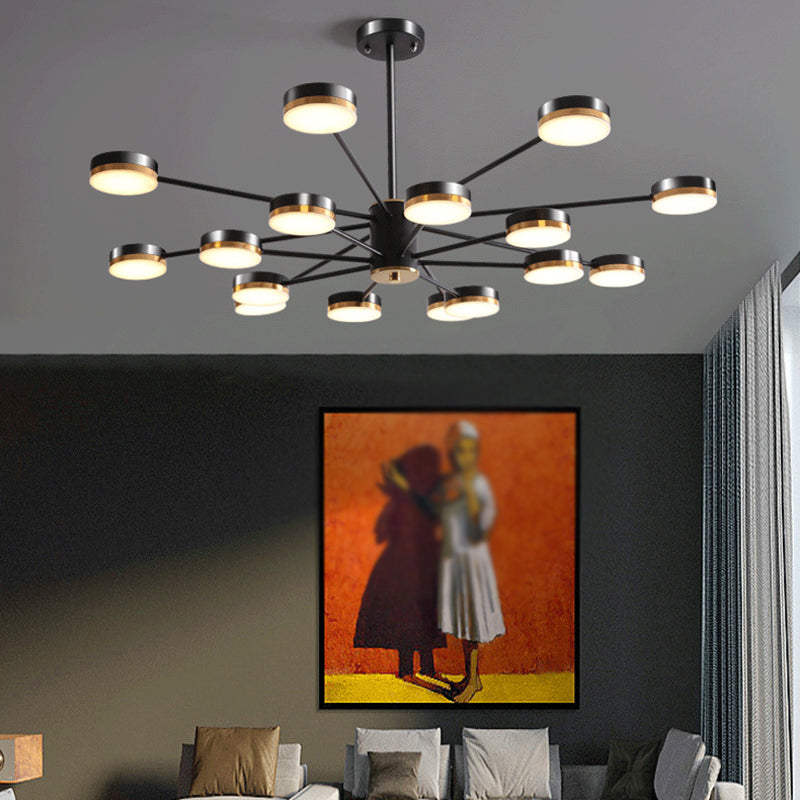 Multi Light Circular Branch Hanging Lights Modern Style Metal Hanging Lighting for Bedroom