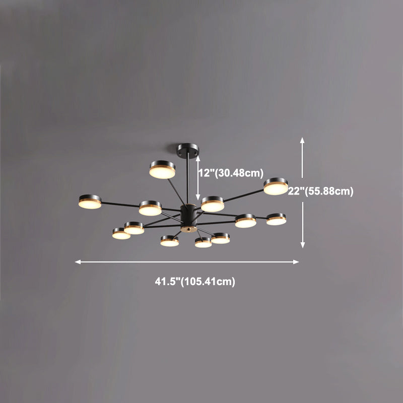 Multi Light Circular Branch Hanging Lights Modern Style Metal Hanging Lighting for Bedroom