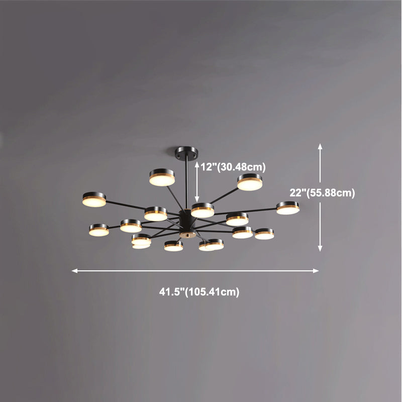 Multi Light Circular Branch Hanging Lights Modern Style Metal Hanging Lighting for Bedroom