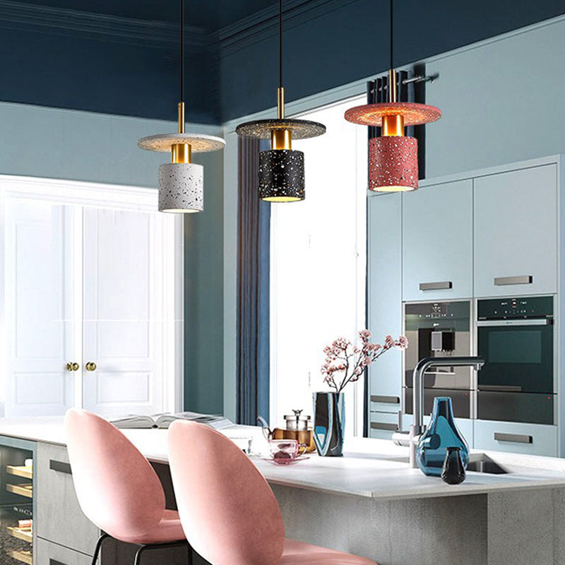 1 Light Unique Hanging Pendant Modern Style Cement Hanging Lighting for Living Room