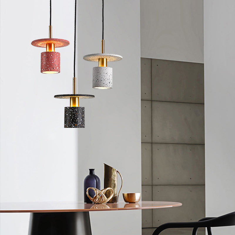 1 Light Unique Hanging Pendant Modern Style Cement Hanging Lighting for Living Room
