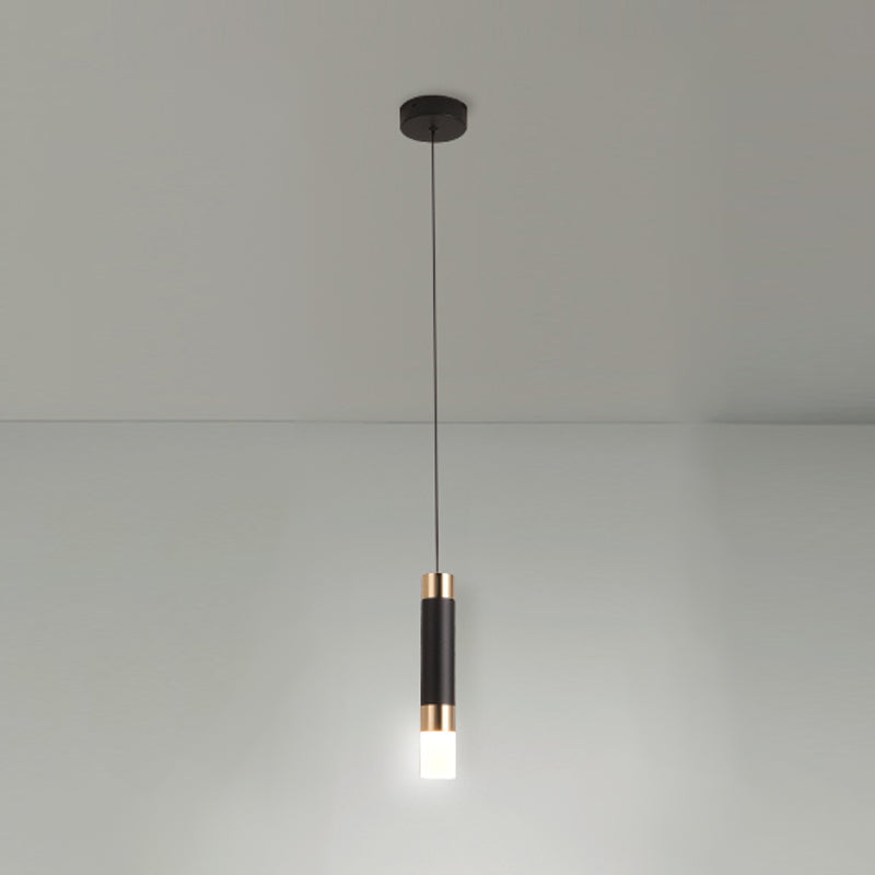 1-Light Line Hanging Pendant Modern Style Metal Hanging Lighting for Living Room