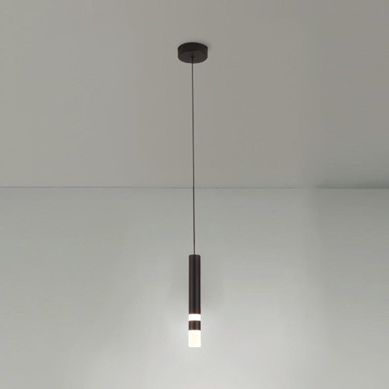 1-Light Line Hanging Pendant Modern Style Metal Hanging Lighting for Living Room