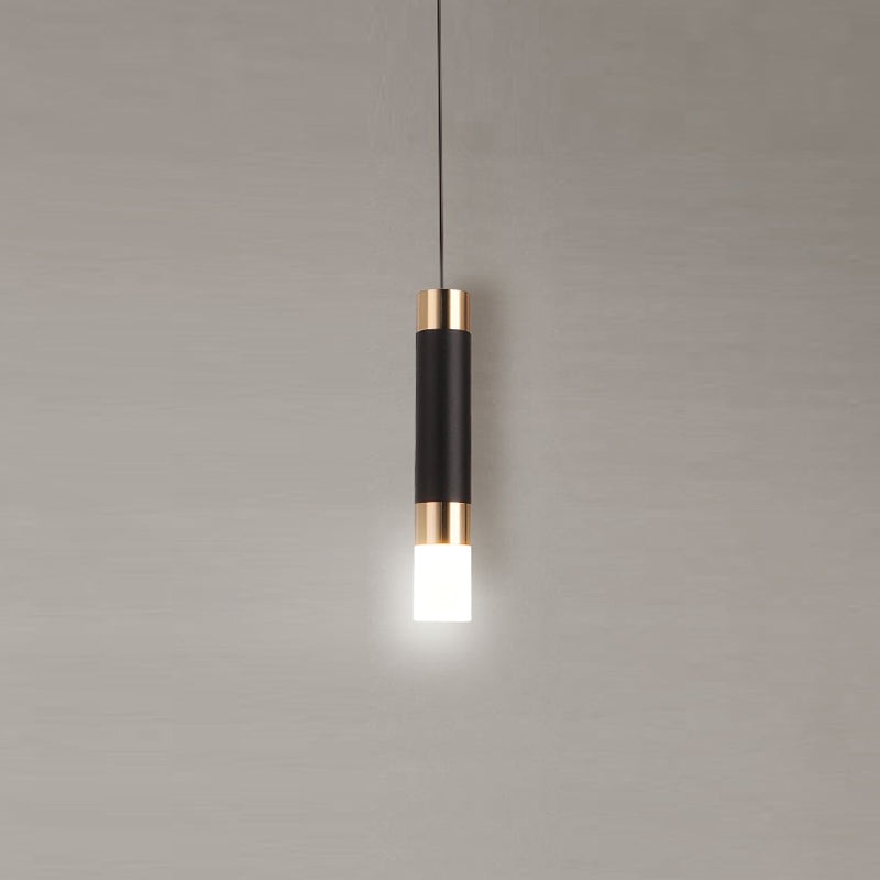 1-Light Line Hanging Pendant Modern Style Metal Hanging Lighting for Living Room