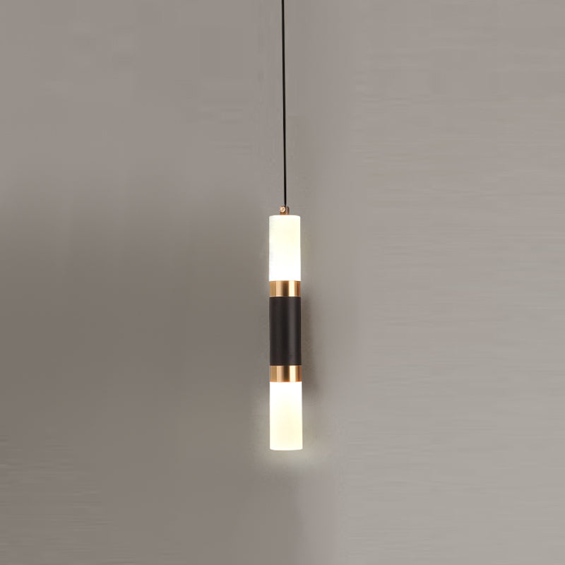 1-Light Line Hanging Pendant Modern Style Metal Hanging Lighting for Living Room