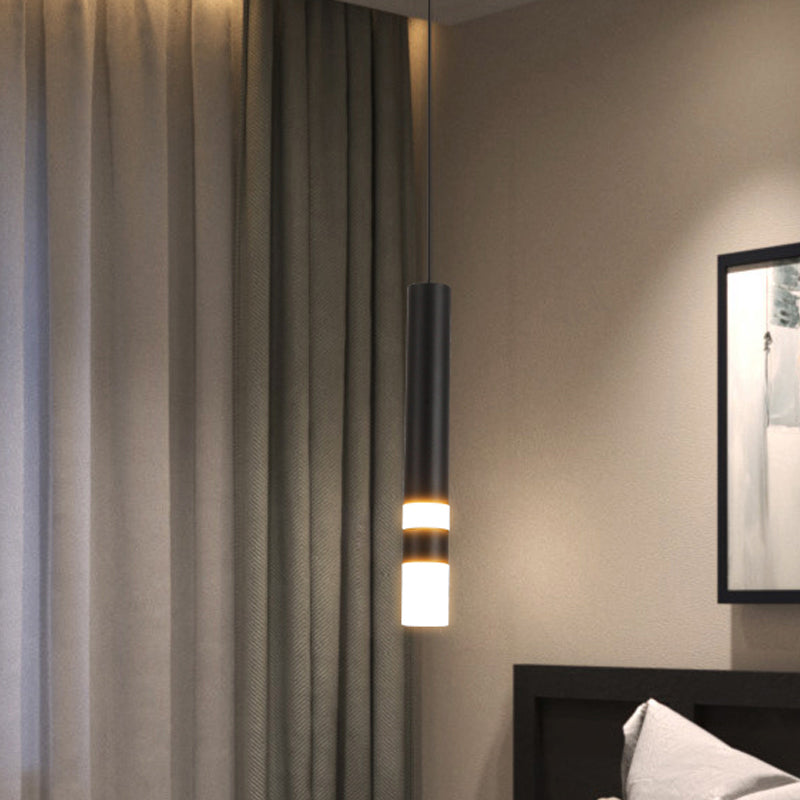 1-Light Line Hanging Pendant Modern Style Metal Hanging Lighting for Living Room