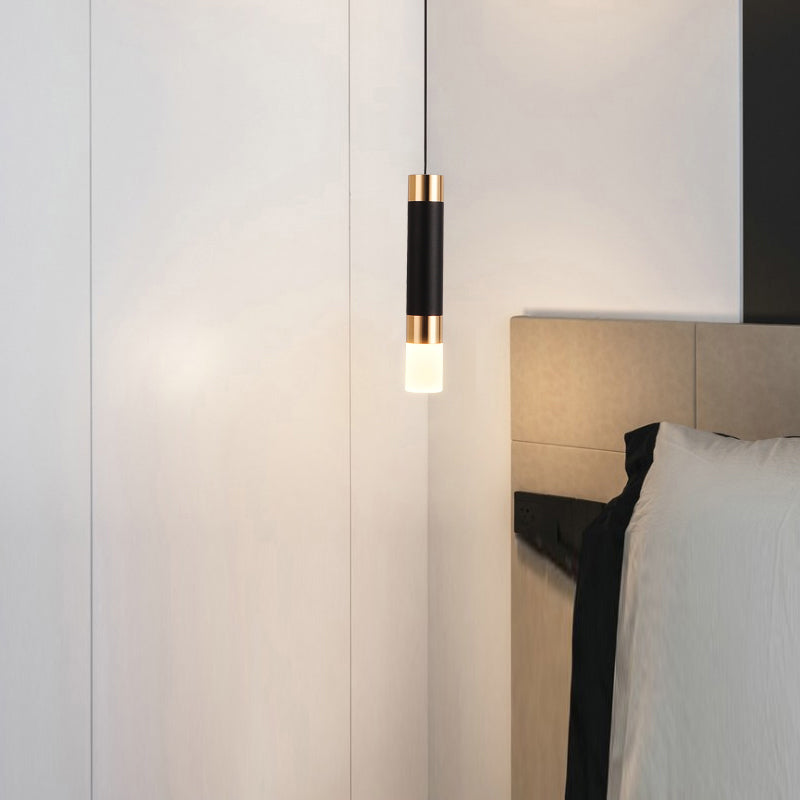 1-Light Line Hanging Pendant Modern Style Metal Hanging Lighting for Living Room