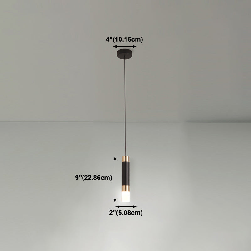 1-Light Line Hanging Pendant Modern Style Metal Hanging Lighting for Living Room