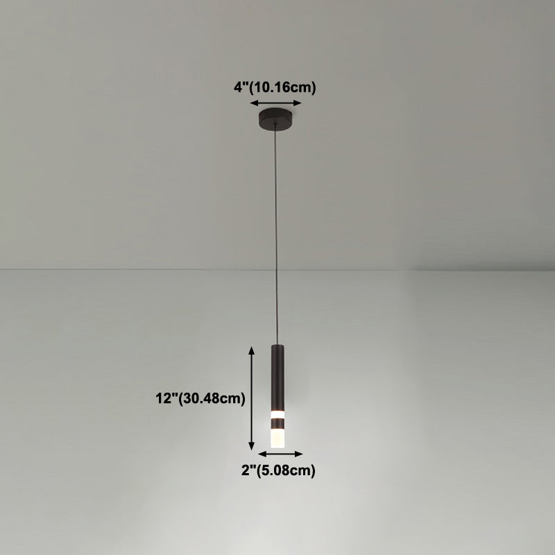 1-Light Line Hanging Pendant Modern Style Metal Hanging Lighting for Living Room