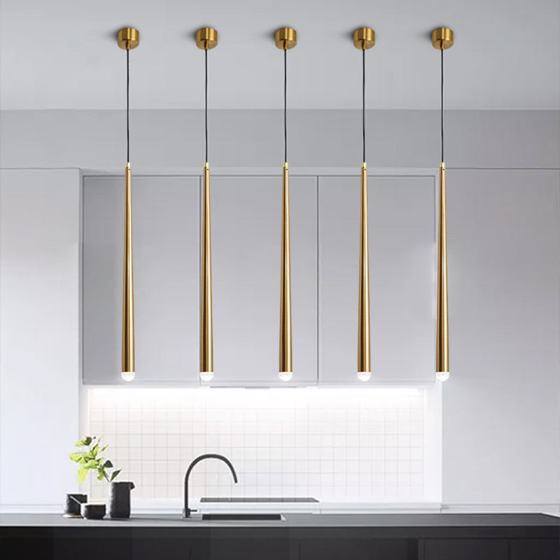 Modern Style Line Shade Hanging Light Metal Multi Light Pendant Lamp for Bedroom