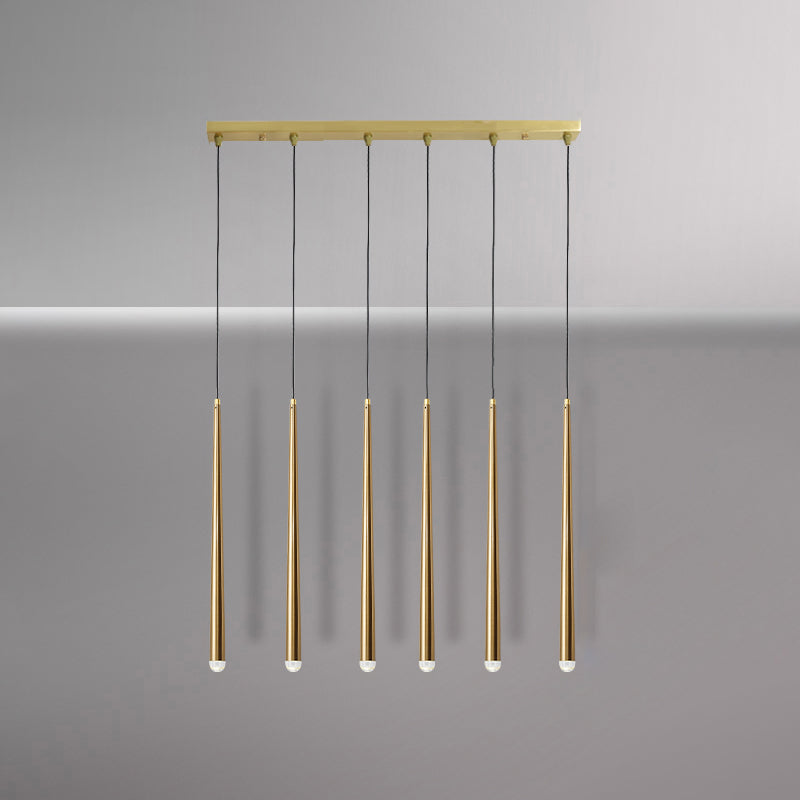 Modern Style Line Shade Hanging Light Metal Multi Light Pendant Lamp for Bedroom