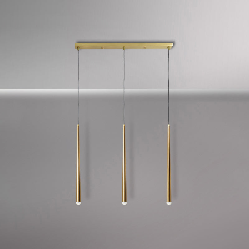 Modern Style Line Shade Hanging Light Metal Multi Light Pendant Lamp for Bedroom