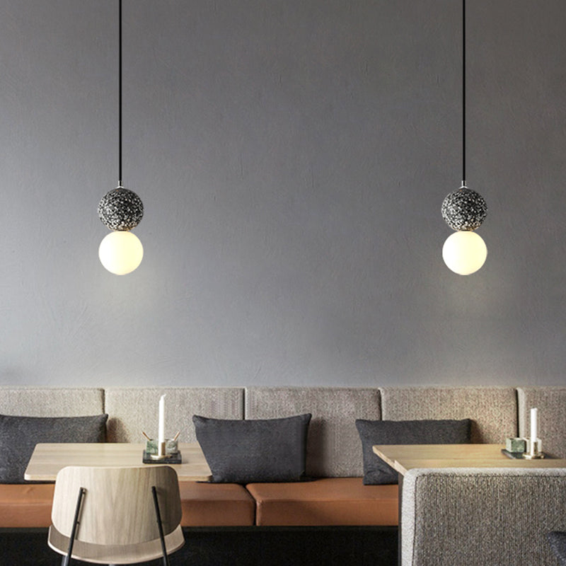 1-Light Spherical Hanging Pendant Modern Style Glass Hanging Lighting for Living Room