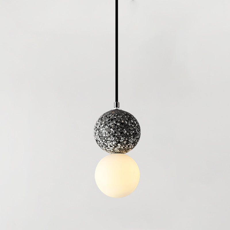 1-Light Spherical Hanging Pendant Modern Style Glass Hanging Lighting for Living Room