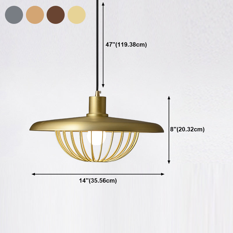 Metal Round Shape Hanging Light Modern Style 1-Light Hanging Light Mounted Fixtures