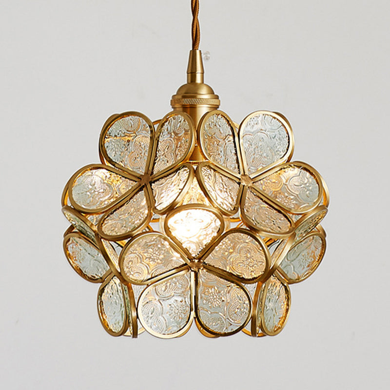 Flower Glass Hanging Pendant Light Nordic Suspension Pendant Light