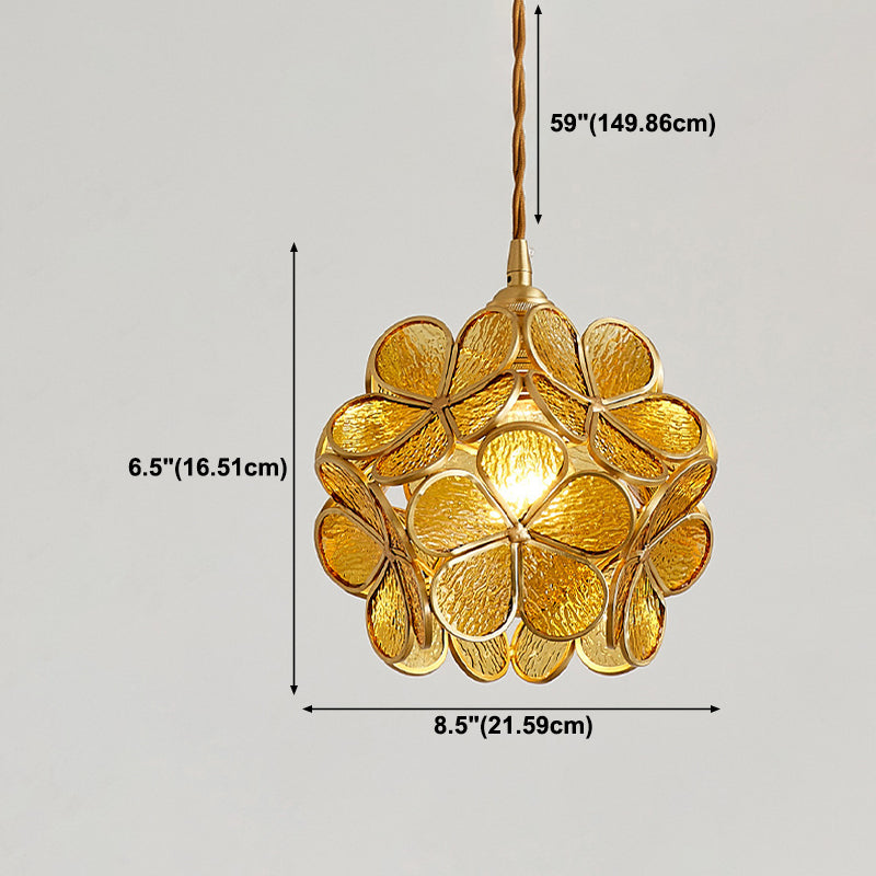Flower Glass Hanging Pendant Light Nordic Suspension Pendant Light