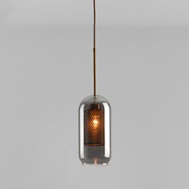 Industrial Style Geometric Down Lighting Glass 1 Light Hanging Ceiling Lights