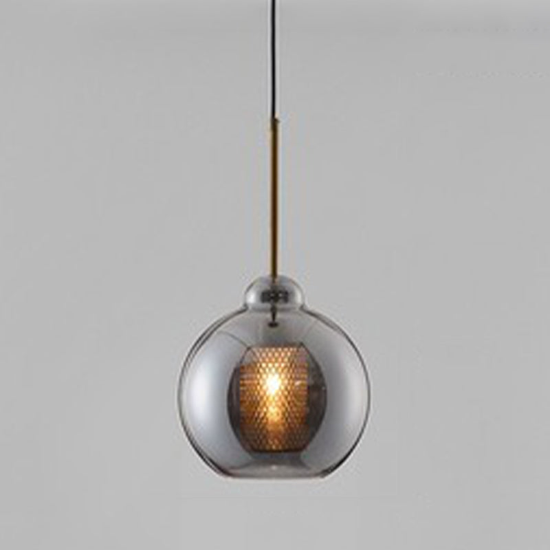 Industrial Style Geometric Down Lighting Glass 1 Light Hanging Ceiling Lights