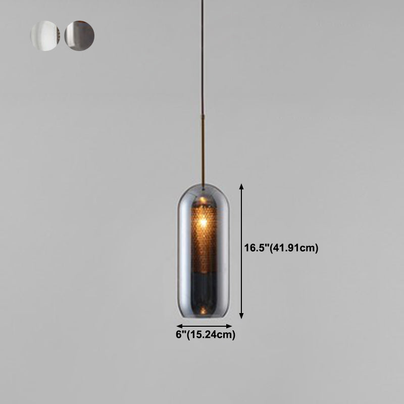 Industrial Style Geometric Down Lighting Glass 1 Light Hanging Ceiling Lights