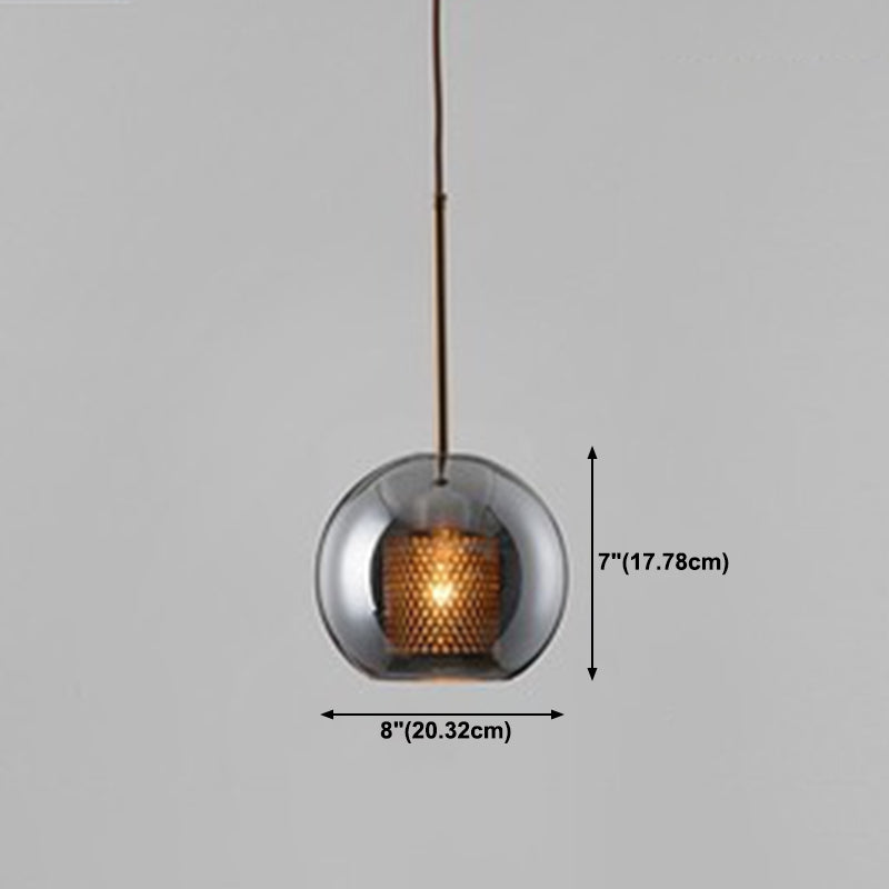 Industrial Style Geometric Down Lighting Glass 1 Light Hanging Ceiling Lights