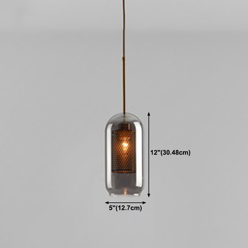 Industrial Style Geometric Down Lighting Glass 1 Light Hanging Ceiling Lights