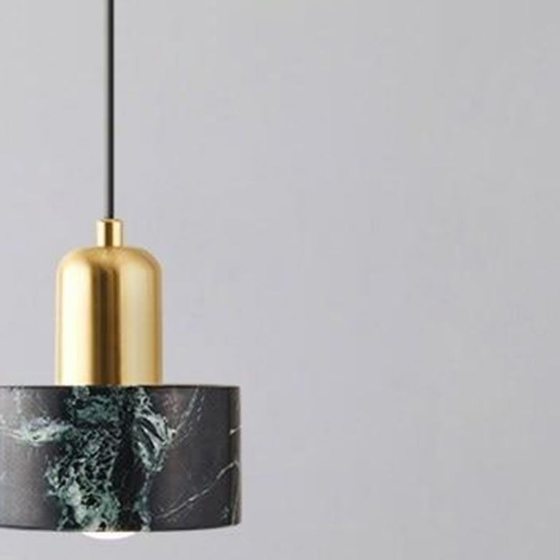 Modern Style Cylinder Down Lighting Stone 1 Light Hanging Ceiling Lights