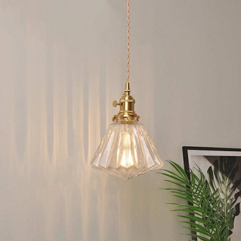 Modern Style Geometric Down Lighting Glass 1 Light Hanging Ceiling Lights