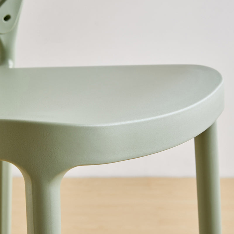 Taburetes de bar apilables de plástico de estilo nórdico para uso doméstico, taburetes con respaldo bajo sin brazos