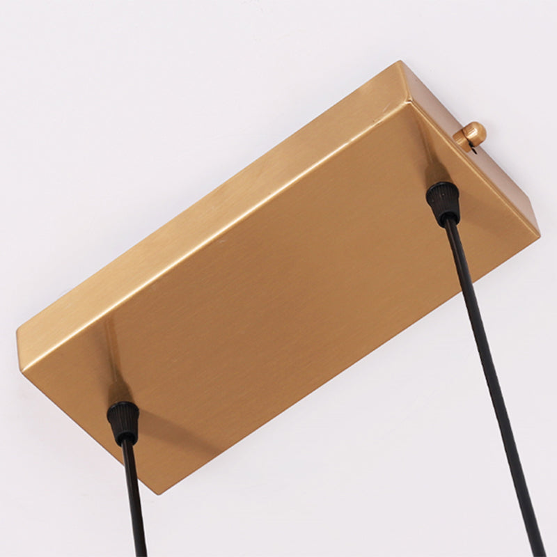 Lámpara de la isla de metal dorado moderna luz colgante de restaurante lineal de 1 luz con sombra de vidrio