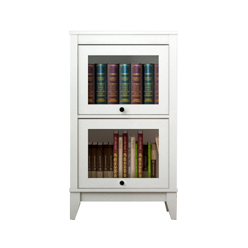 Contemporary Manufactured Wood Vertical Bookcase with Glass Doors