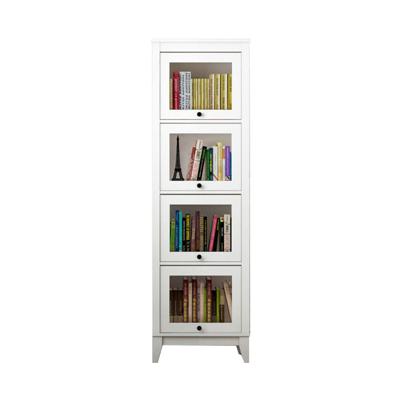 Contemporary Manufactured Wood Vertical Bookcase with Glass Doors