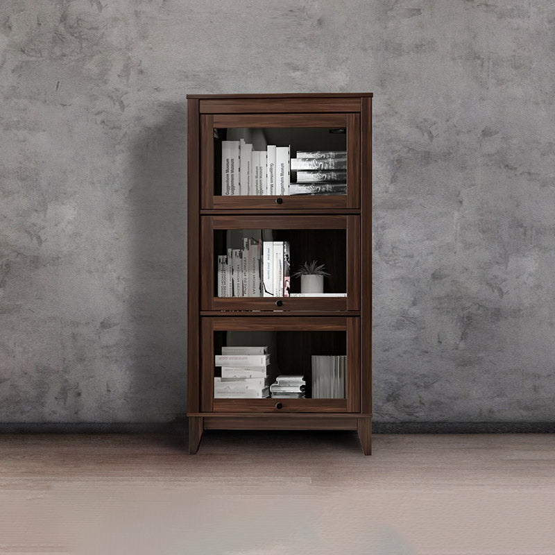 Bookcase Wood Barrister Bookcase Contemporary Vertical Book Shelf with Doors