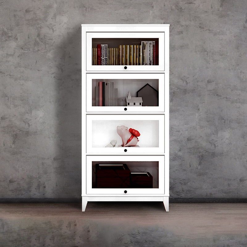Bookcase Wood Barrister Bookcase Contemporary Vertical Book Shelf with Doors