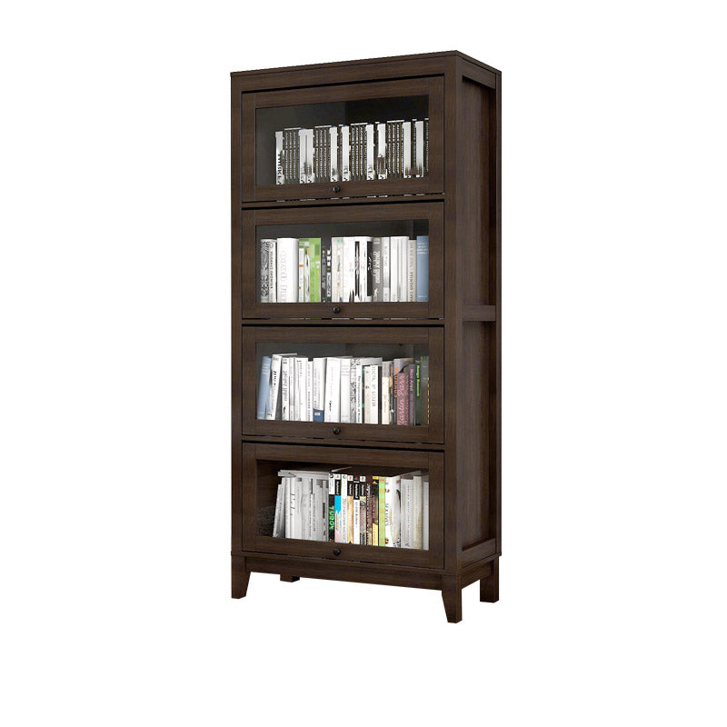 Bookcase Wood Barrister Bookcase Contemporary Vertical Book Shelf with Doors