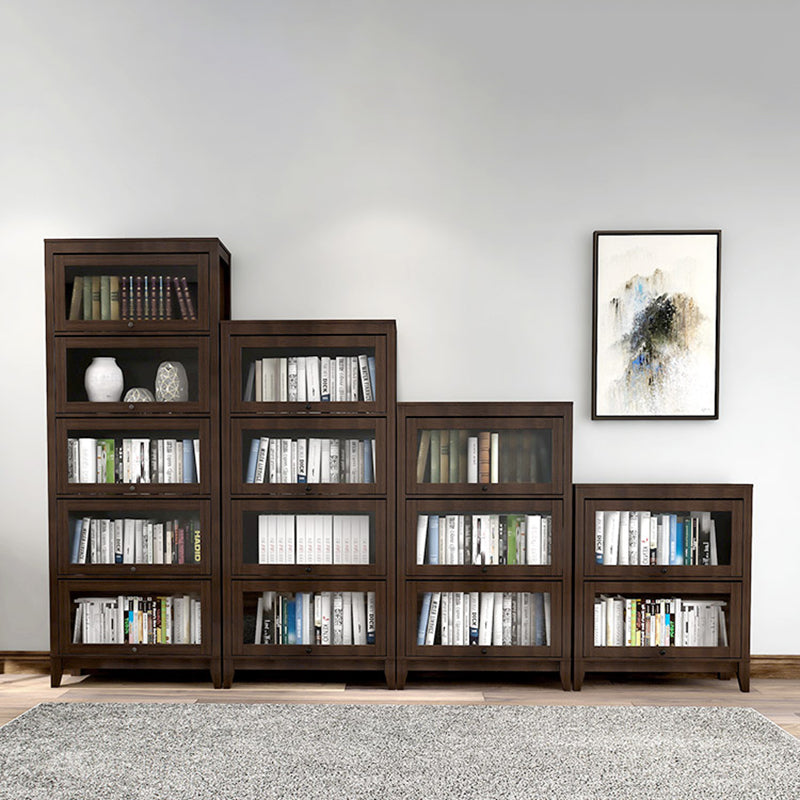 Bookcase Wood Barrister Bookcase Contemporary Vertical Book Shelf with Doors
