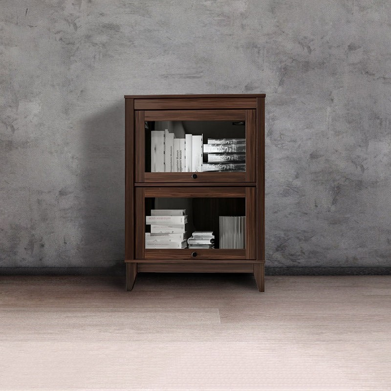 Bookcase Wood Barrister Bookcase Contemporary Vertical Book Shelf with Doors
