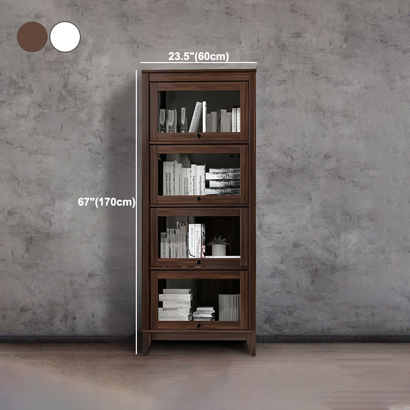 Bookcase Wood Barrister Bookcase Contemporary Vertical Book Shelf with Doors