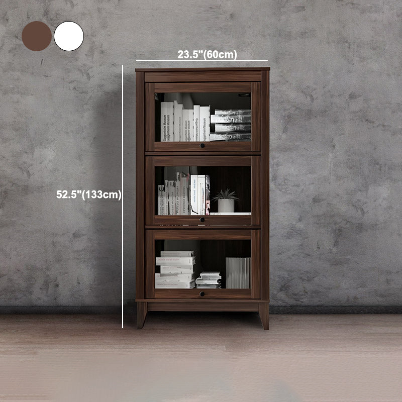 Bookcase Wood Barrister Bookcase Contemporary Vertical Book Shelf with Doors