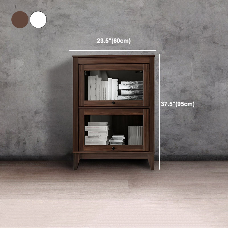 Bookcase Wood Barrister Bookcase Contemporary Vertical Book Shelf with Doors