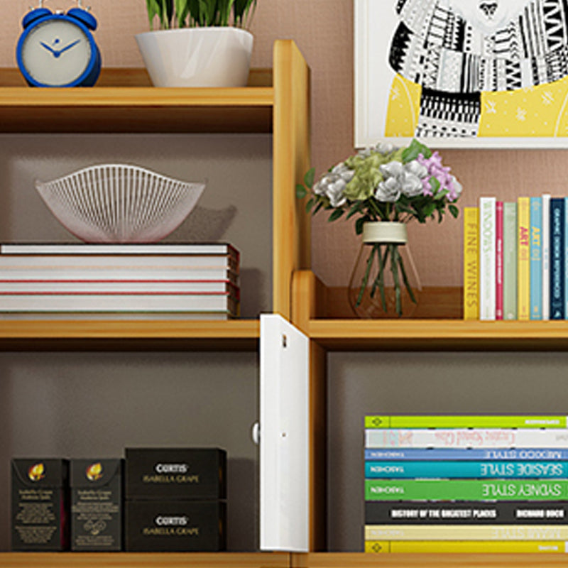Contemporary Standard Bookcase Manufactured Wood Shelf with Doors for Home Office