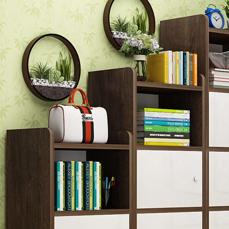 Contemporary Standard Bookcase Manufactured Wood Shelf with Doors for Home Office
