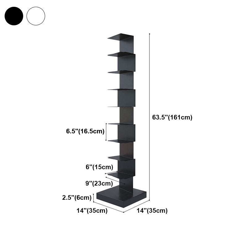 Closed Back Bookshelf Contemporary Style Vertical Bookcase for Home Office