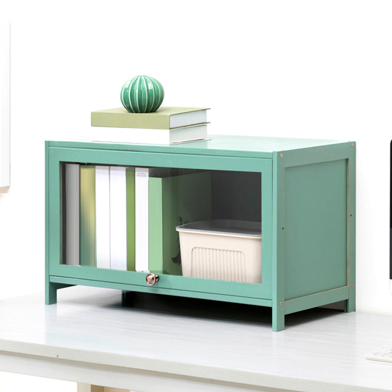 Contemporary Green Barrister Bookcase Bamboo Bookcase for Home Office