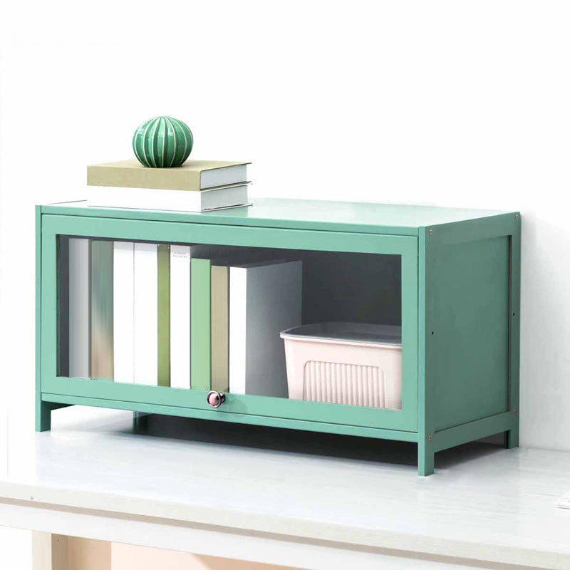 Contemporary Green Barrister Bookcase Bamboo Bookcase for Home Office