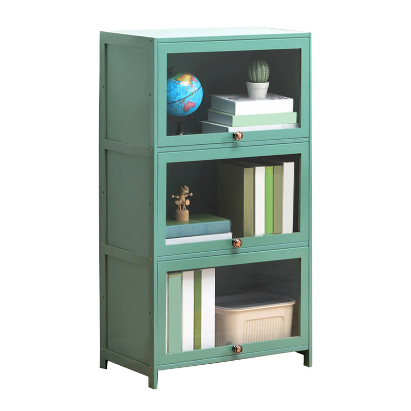 Contemporary Green Barrister Bookcase Bamboo Bookcase for Home Office